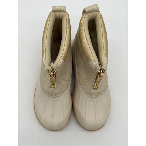 Sperry Kids Size 13 Duck Boots Beige Tan Rubber Sole Zip Closure - Picture 7 of 9